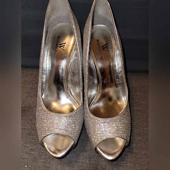 Silver High Heels Iridescent Size 7.5 - Picture 9 of 9